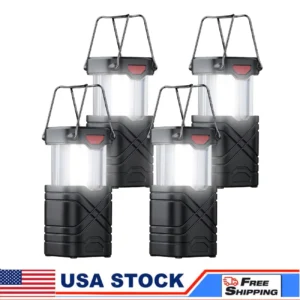 Solar Camping Lantern 2/4-Pack, Rechargeable LED